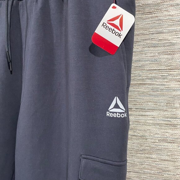 Reebok Mens Tapered Slim Fit Cargo Jogger Pants 2XL Navy Blue Stretch Fabric NWT - Picture 2 of 6